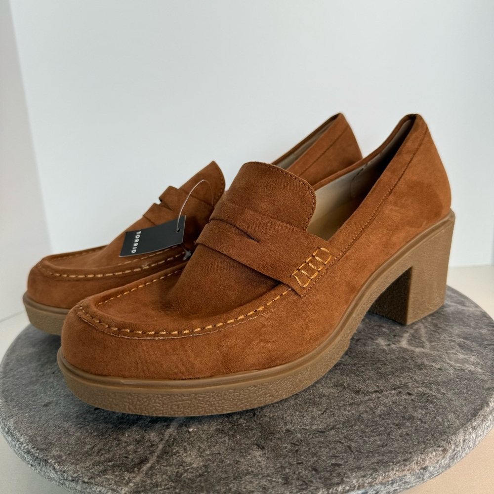 Brown Suede Loafer Heels